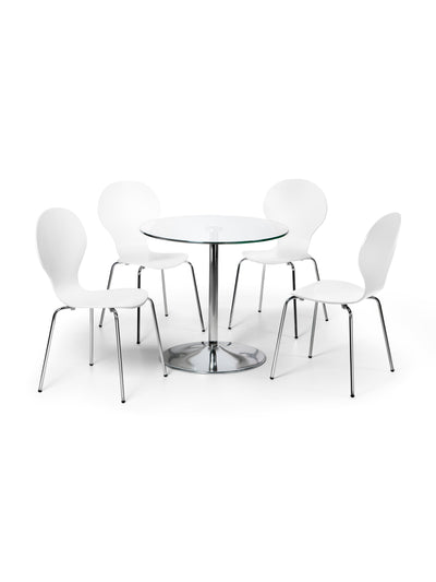 Kudos Chrome & Glass Pedestal Table