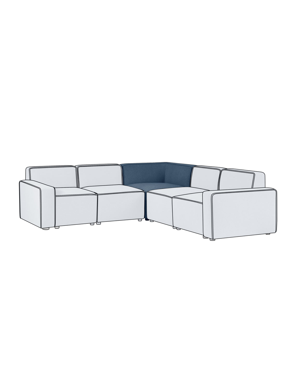 Lago Combination Sofa - Grey