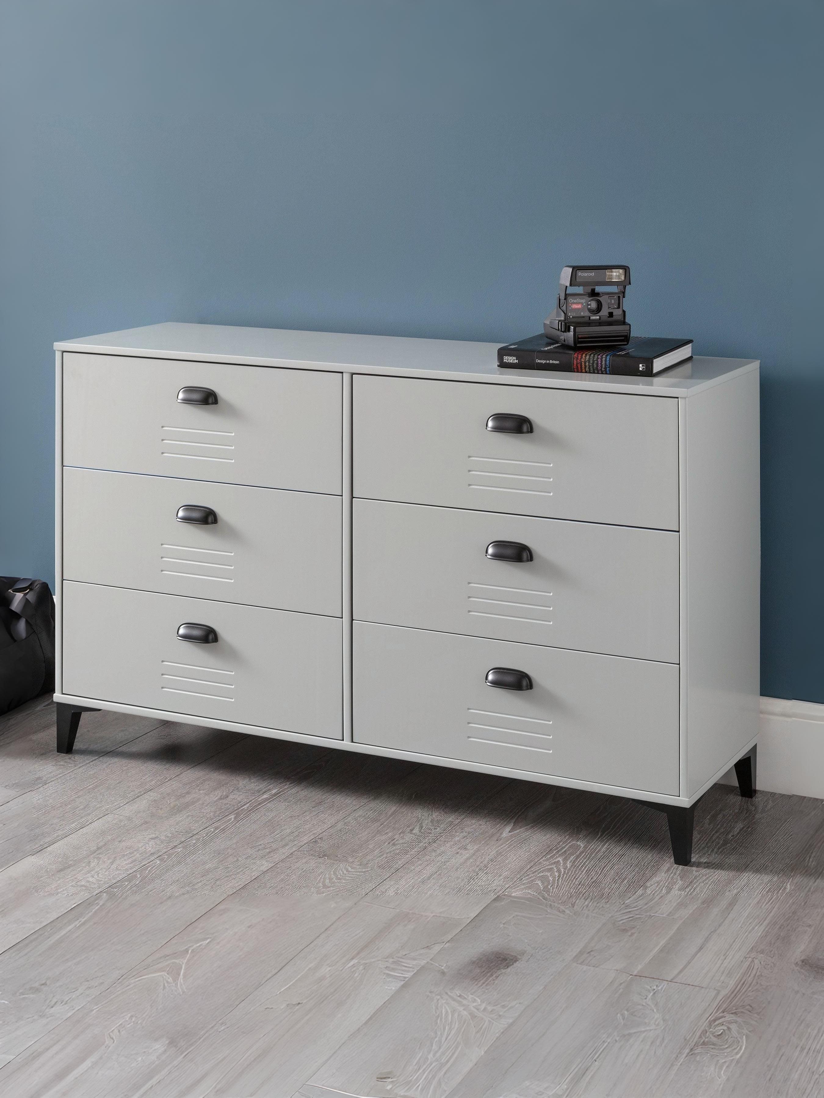 Lakers Locker 6 Drawer Wide Chest – Grey
