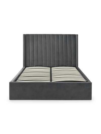 Langham Scalloped Headboard Storage Bed - Grey