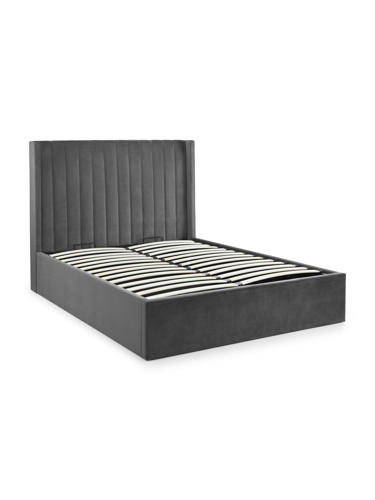 Langham Scalloped Headboard Storage Bed - Grey