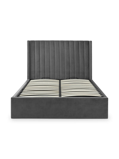 Langham Scalloped Headboard Storage Bed - Grey
