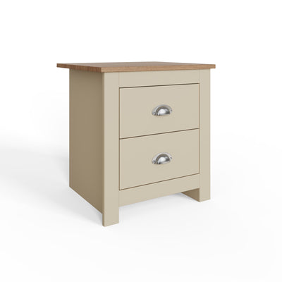 Lancaster 2 Drawer Bedside Cream – GFW