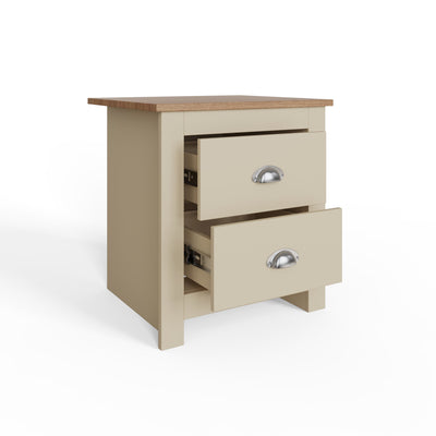 Lancaster 2 Drawer Bedside Cream – GFW, view 3