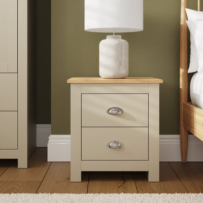 Lancaster 2 Drawer Bedside Cream – GFW, view 8