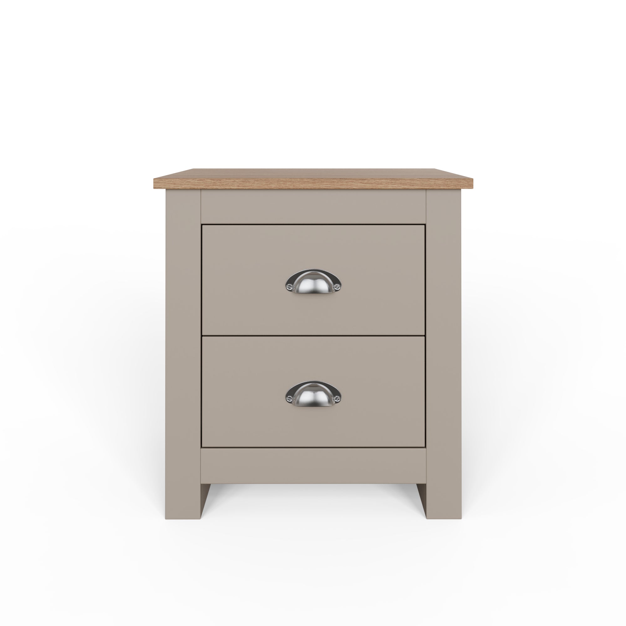 Lancaster 2 Drawer Bedside Grey – GFW, view 4