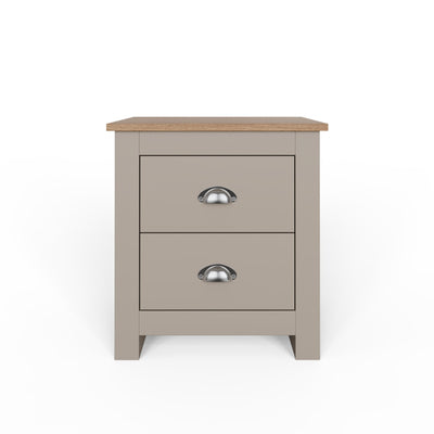 Lancaster 2 Drawer Bedside Grey – GFW, view 4