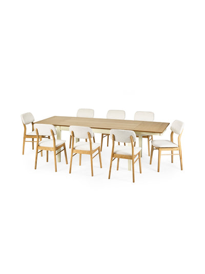 Larissa Natural Oak Effect 173–251cm Extending Dining Table – Ivory and Natural Oak