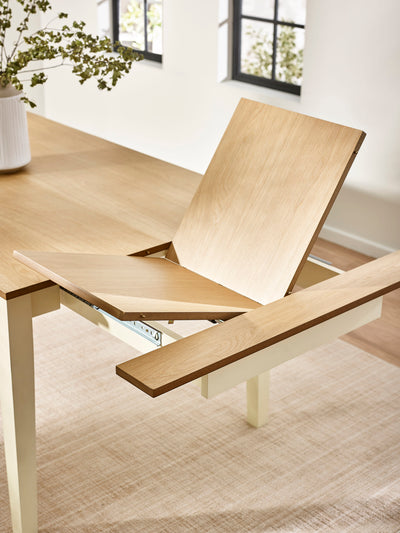Larissa Natural Oak Effect 173–251cm Extending Dining Table – Ivory and Natural Oak