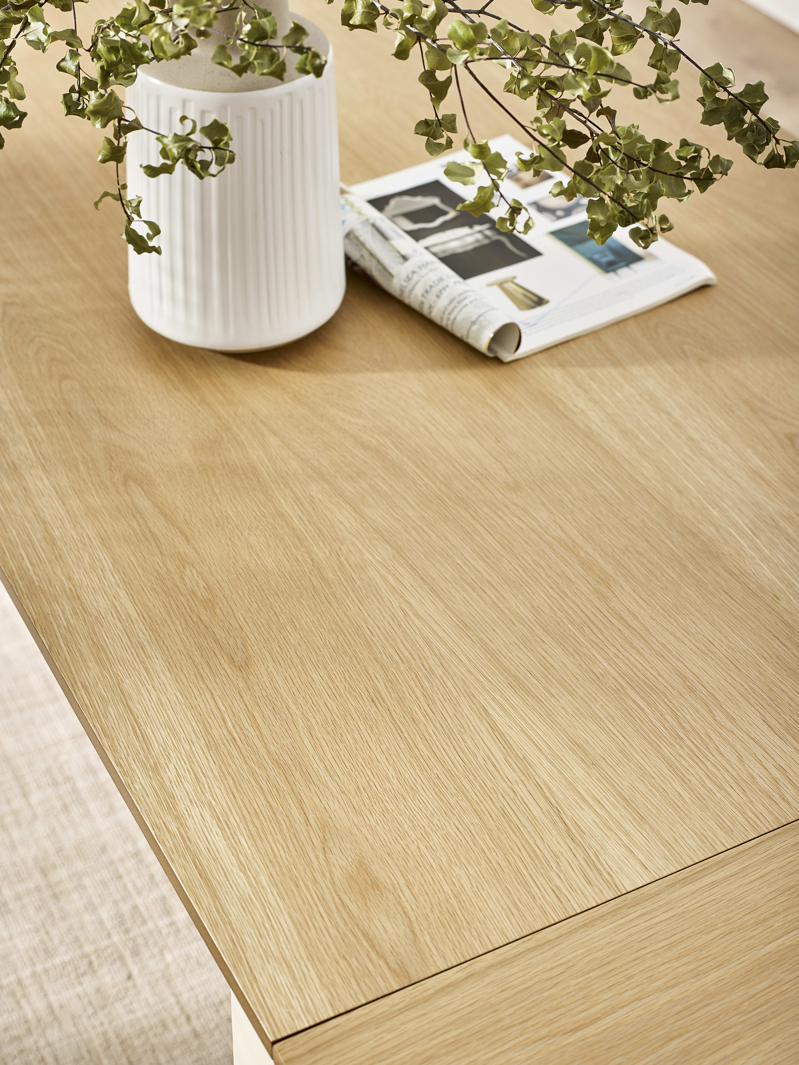 Larissa Natural Oak Effect 173–251cm Extending Dining Table – Ivory and Natural Oak