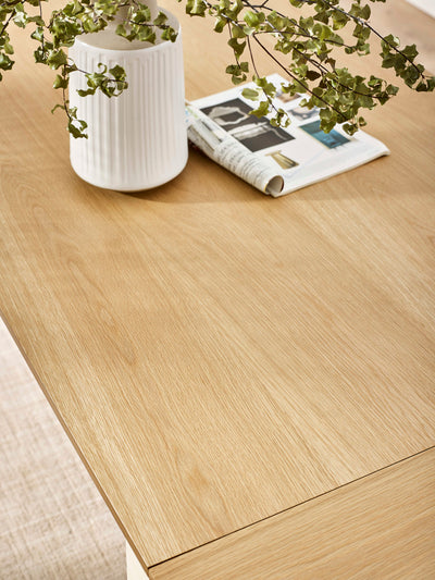Larissa Natural Oak Effect 173–251cm Extending Dining Table – Ivory and Natural Oak