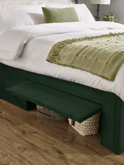 Leila Bottle Green Dual Storage Door Bed – Bottle Green Velvet