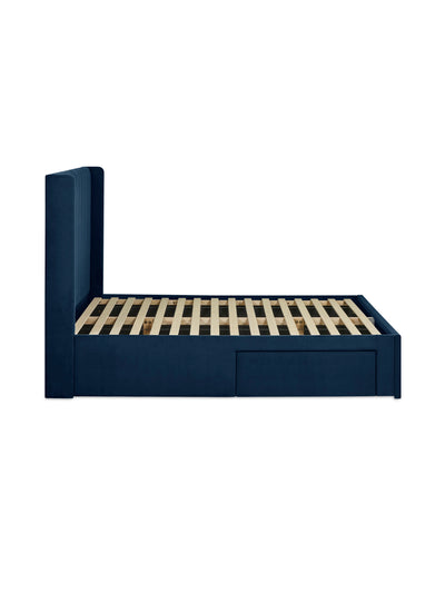 Leila Royal Blue Dual Storage Door Bed – Royal Blue Velvet