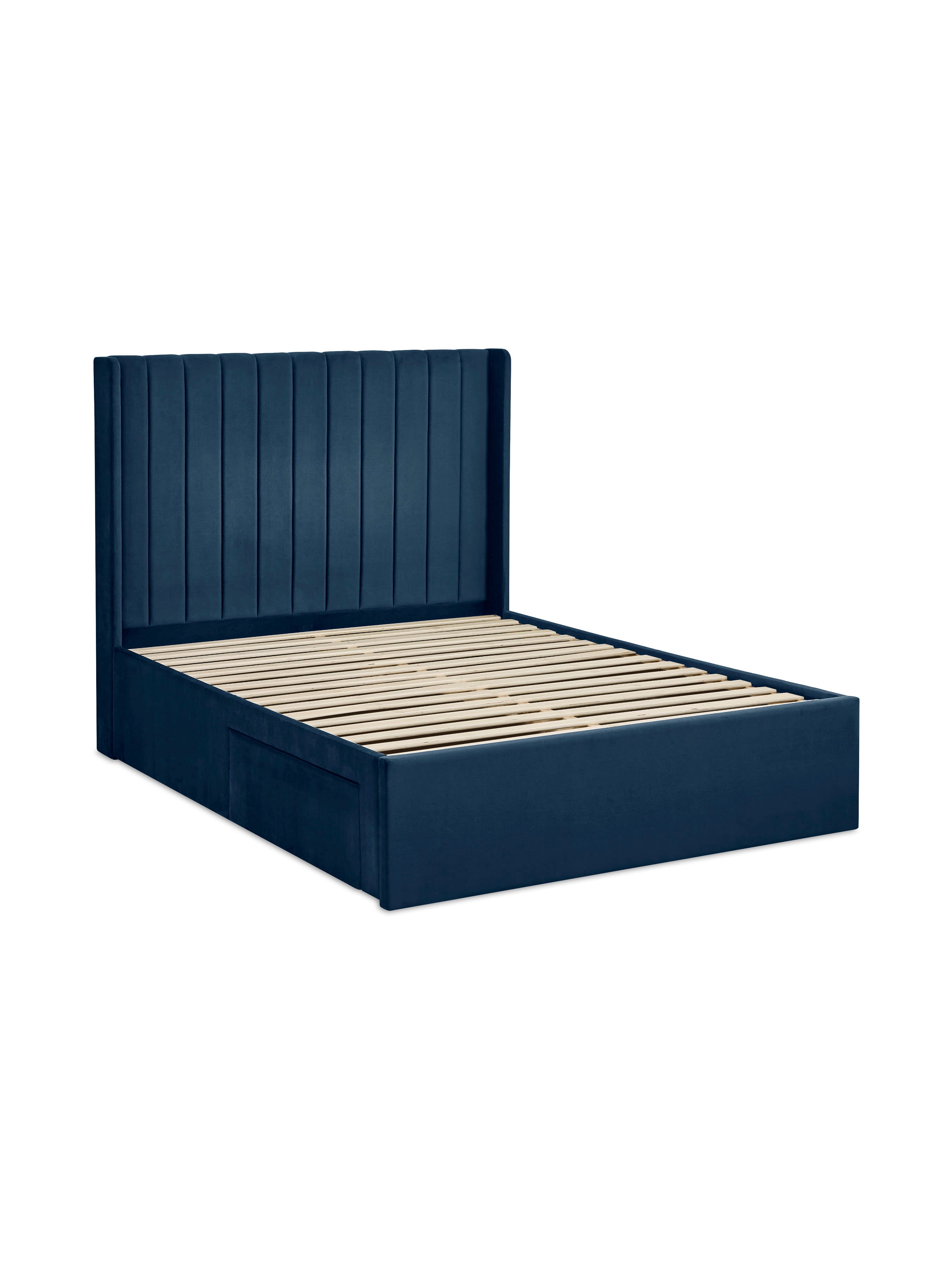 Leila Royal Blue Dual Storage Door Bed – Royal Blue Velvet