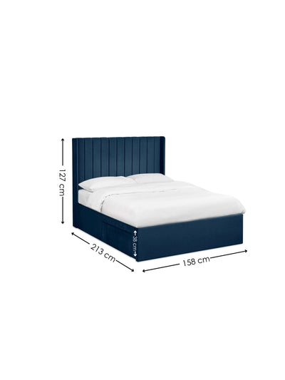 Leila Royal Blue Dual Storage Door Bed – Royal Blue Velvet