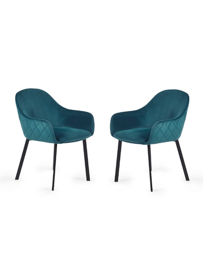Lima Dining Chairs - Teal Velvet (Set Of 2)