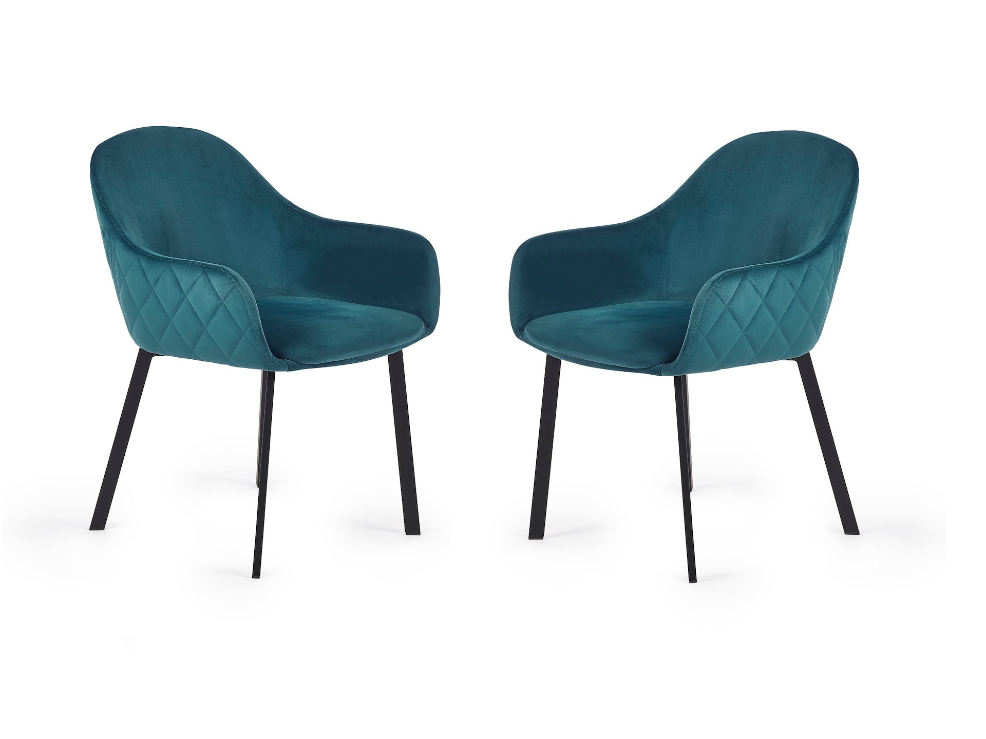 Lima Dining Chairs - Teal Velvet (Set Of 2) – Julian Bowen