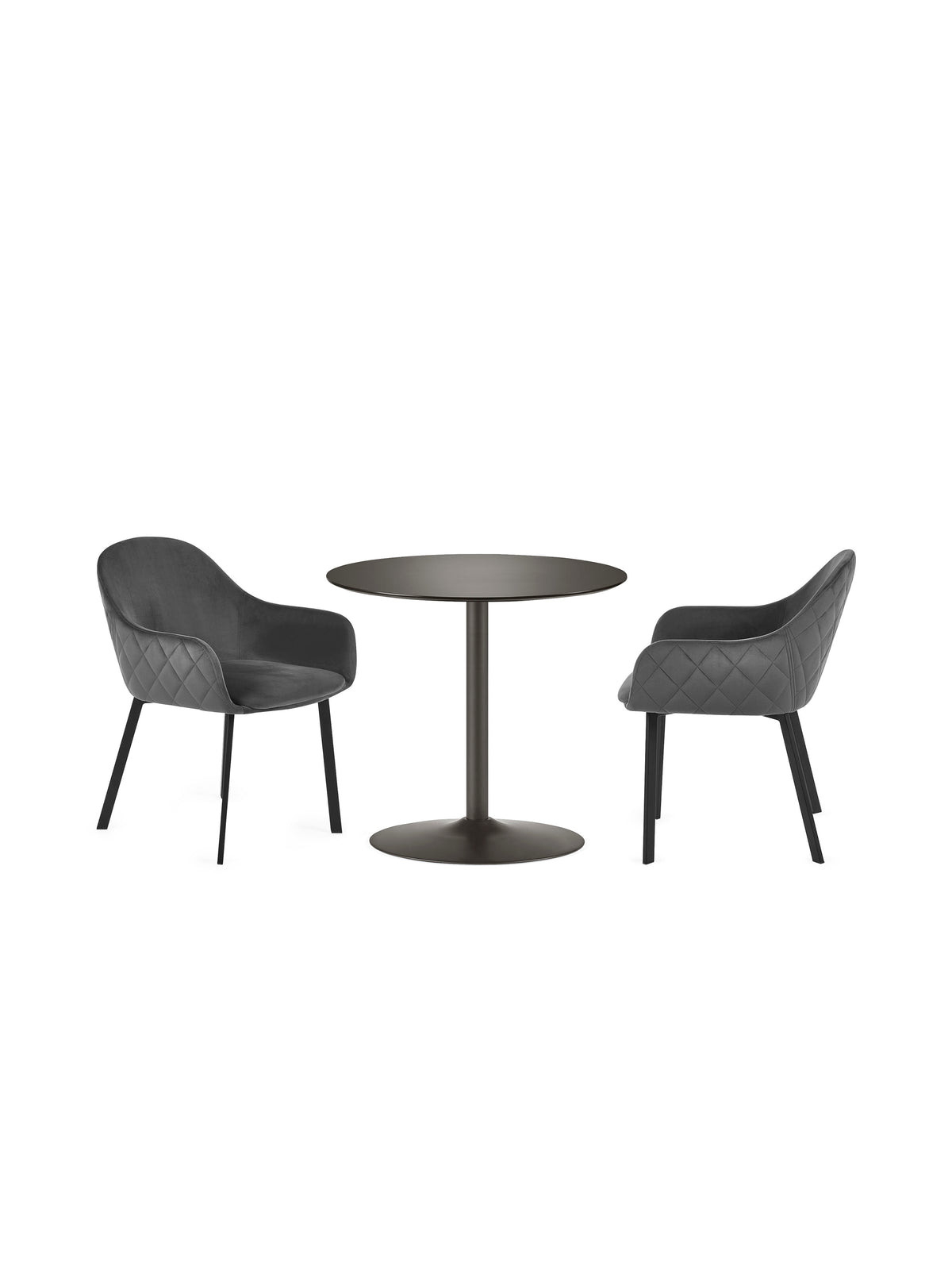 Lima Grey Velvet Dining Chairs (Set of 2)