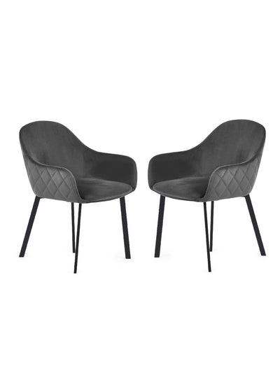 Lima Grey Velvet Dining Chairs (Set of 2)