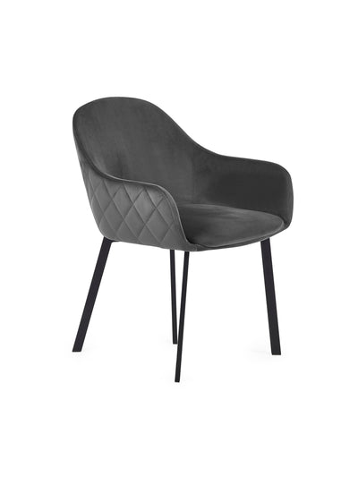 Lima Grey Velvet Dining Chairs (Set of 2)