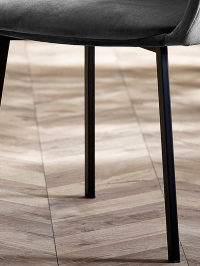 Lima Grey Velvet Dining Chairs (Set of 2)