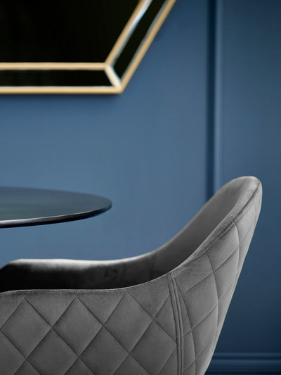 Lima Grey Velvet Dining Chairs (Set of 2)