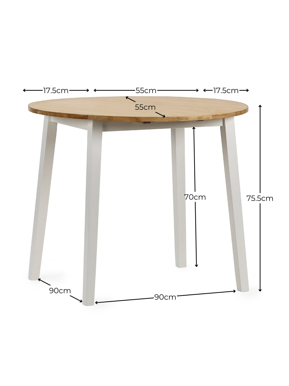 Linwood Round Drop Leaf Table - Natural Top