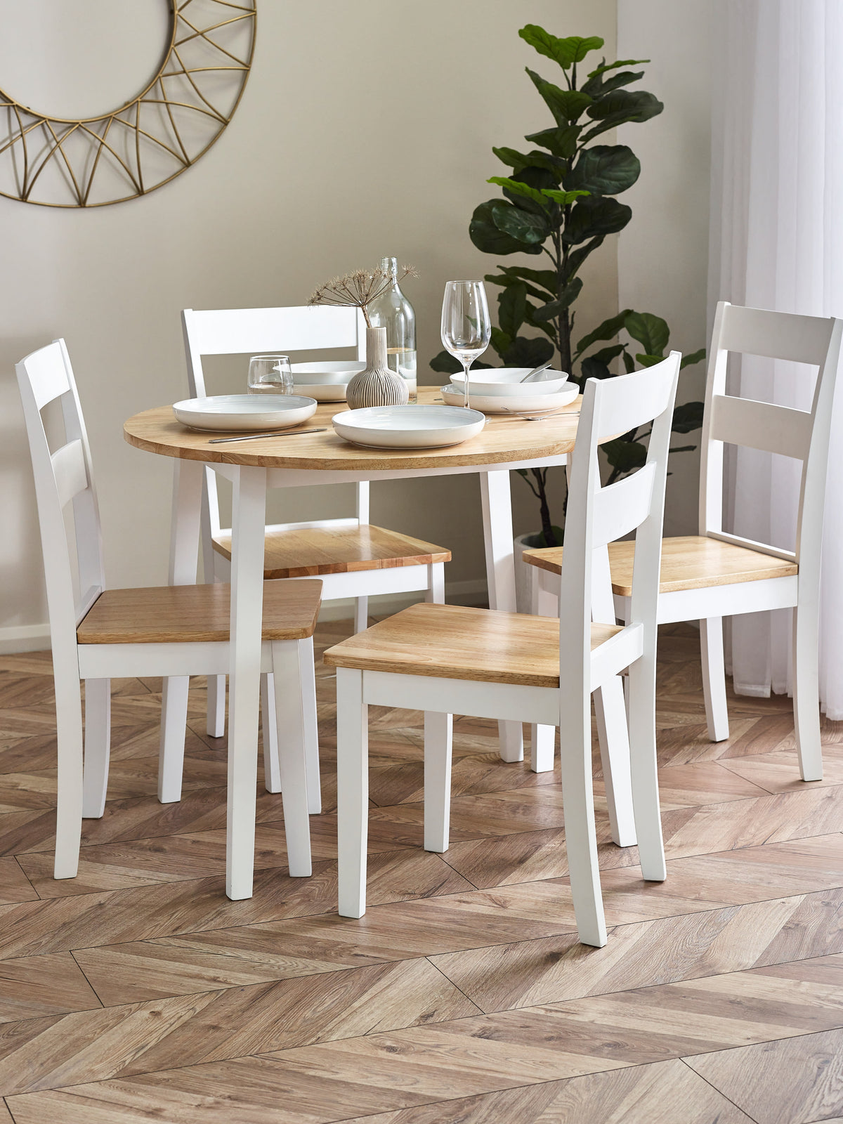 Linwood Round Drop Leaf Table - Natural Top
