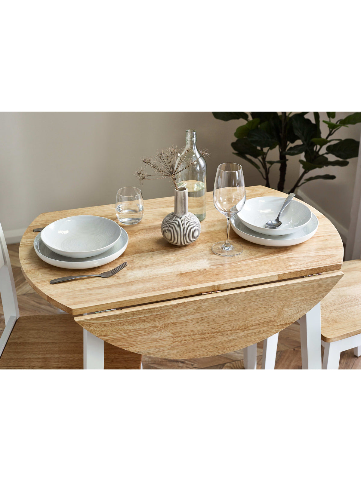 Linwood Round Drop Leaf Table - Natural Top