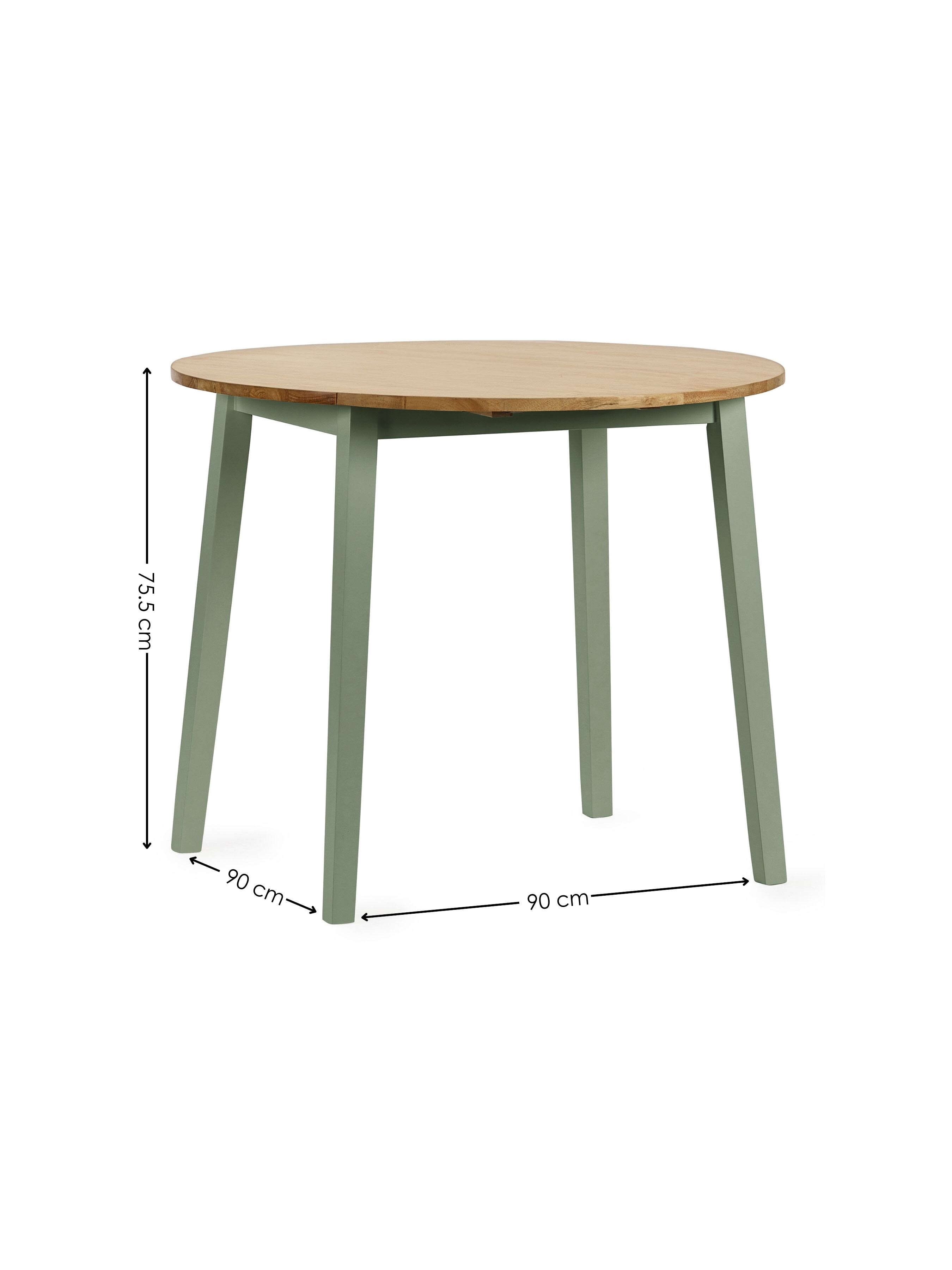 Linwood Dropleaf Round Table and 2 Chairs – Natural Oak Effect and White