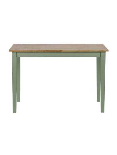 Linwood Sage Green and Natural 114cm Small Rectangular Dining Table – Sage Green and Natural Oak Effect