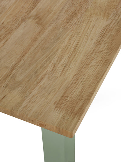 Linwood Sage Green and Natural 114cm Small Rectangular Dining Table – Sage Green and Natural Oak Effect