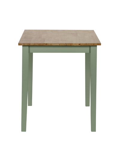 Linwood Sage Green and Natural 114cm Small Rectangular Dining Table – Sage Green and Natural Oak Effect
