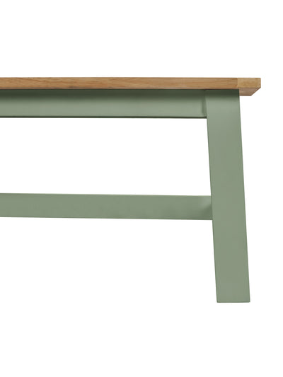 Linwood Sage Green and Natural 95cm Dining Bench – Sage Green and Natural Oak Effect