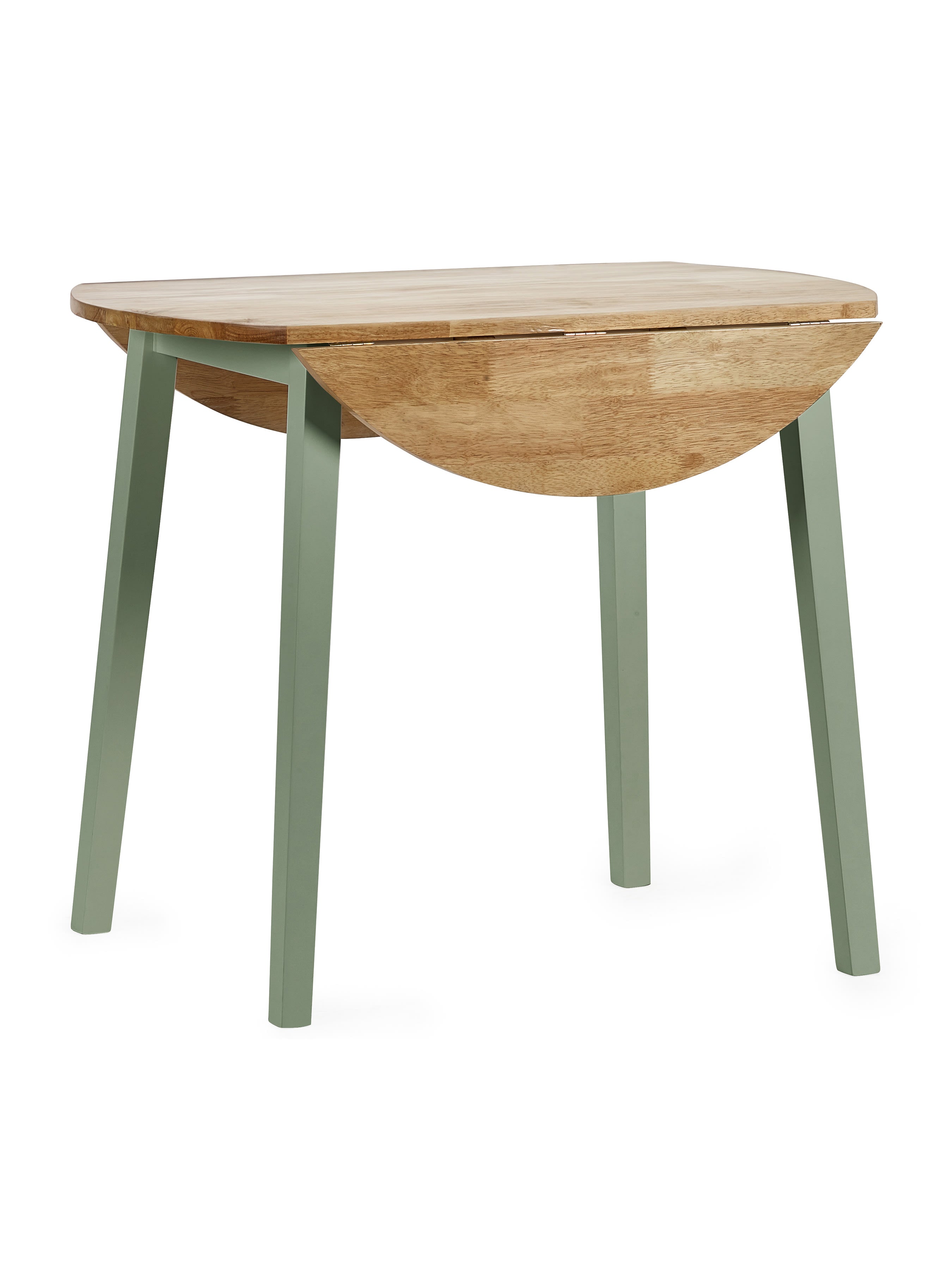 Linwood Sage Green and Natural 55- Round Drop Leaf Table