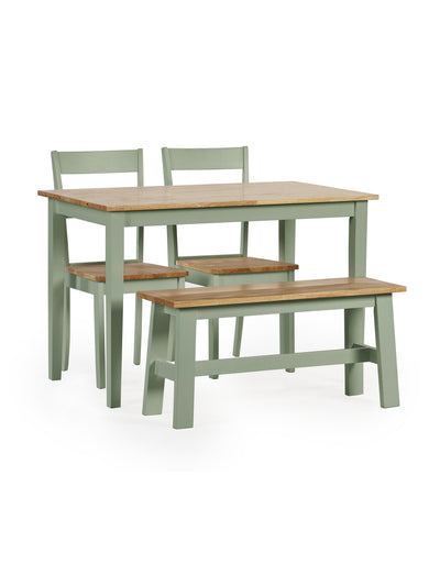 Linwood Set of 2 Sage Green and Natural Dining Chairs – Sage Green and Natural Oak Effect