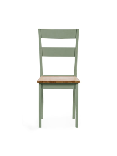 Linwood Set of 2 Sage Green and Natural Dining Chairs – Sage Green and Natural Oak Effect