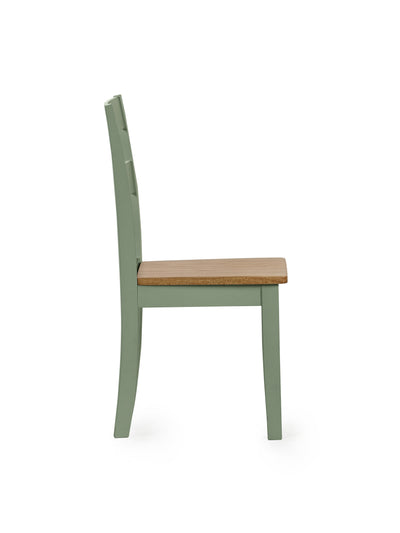 Linwood Set of 2 Sage Green and Natural Dining Chairs – Sage Green and Natural Oak Effect