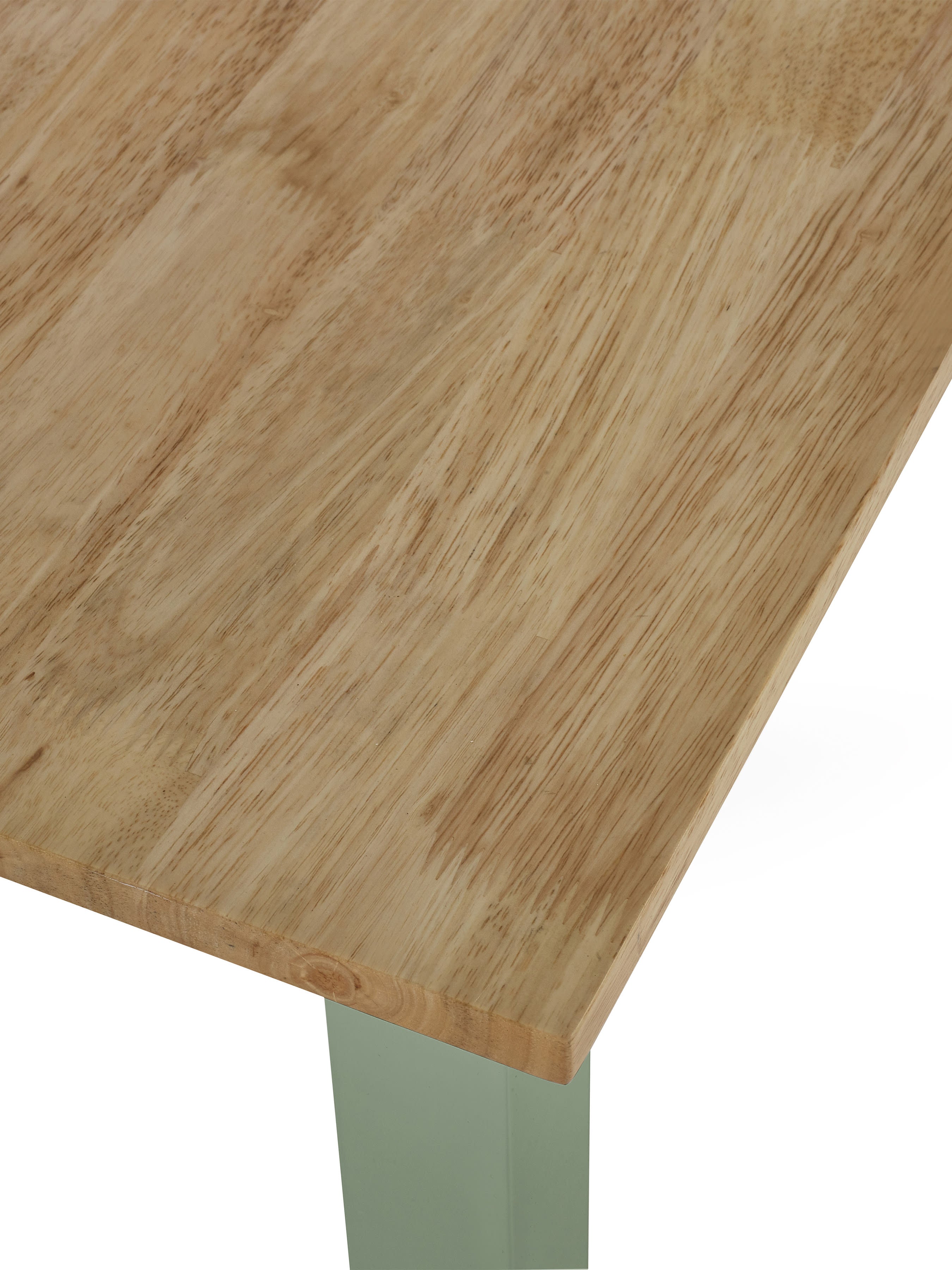 Linwood Sage Green Rectangluar Dining Table set with 2 Benches – Sage Green and Natural Oak Effect