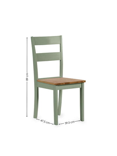 Linwood Sage Green Round Dropleaf Dining Table set with 4 Chairs – Sage Green and Natural Oak Effect