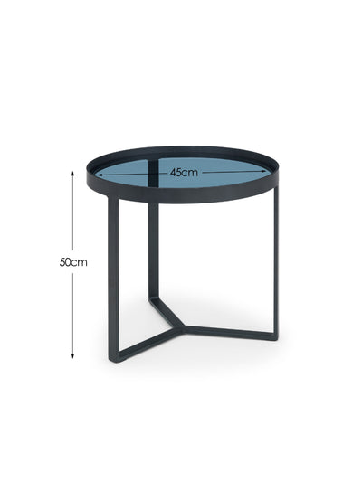 Loft Lamp Table - Smoked Glass