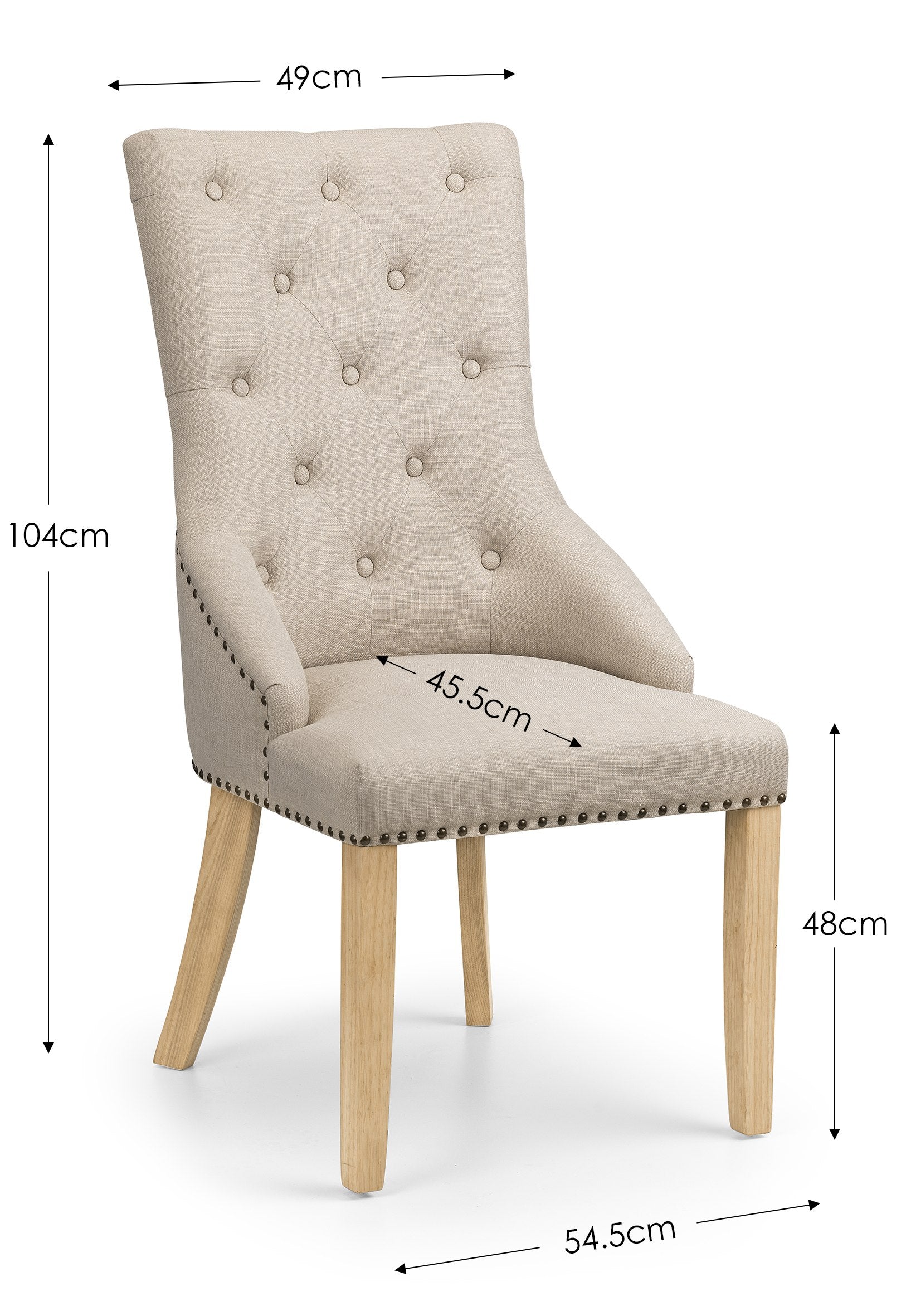 Loire Button Back Chairs (Set of 2) – Julian Bowen, view 5