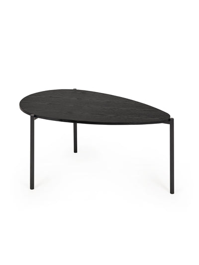 Lorette Black Ash Effect Teardrop Nest of 2 Coffee Tables