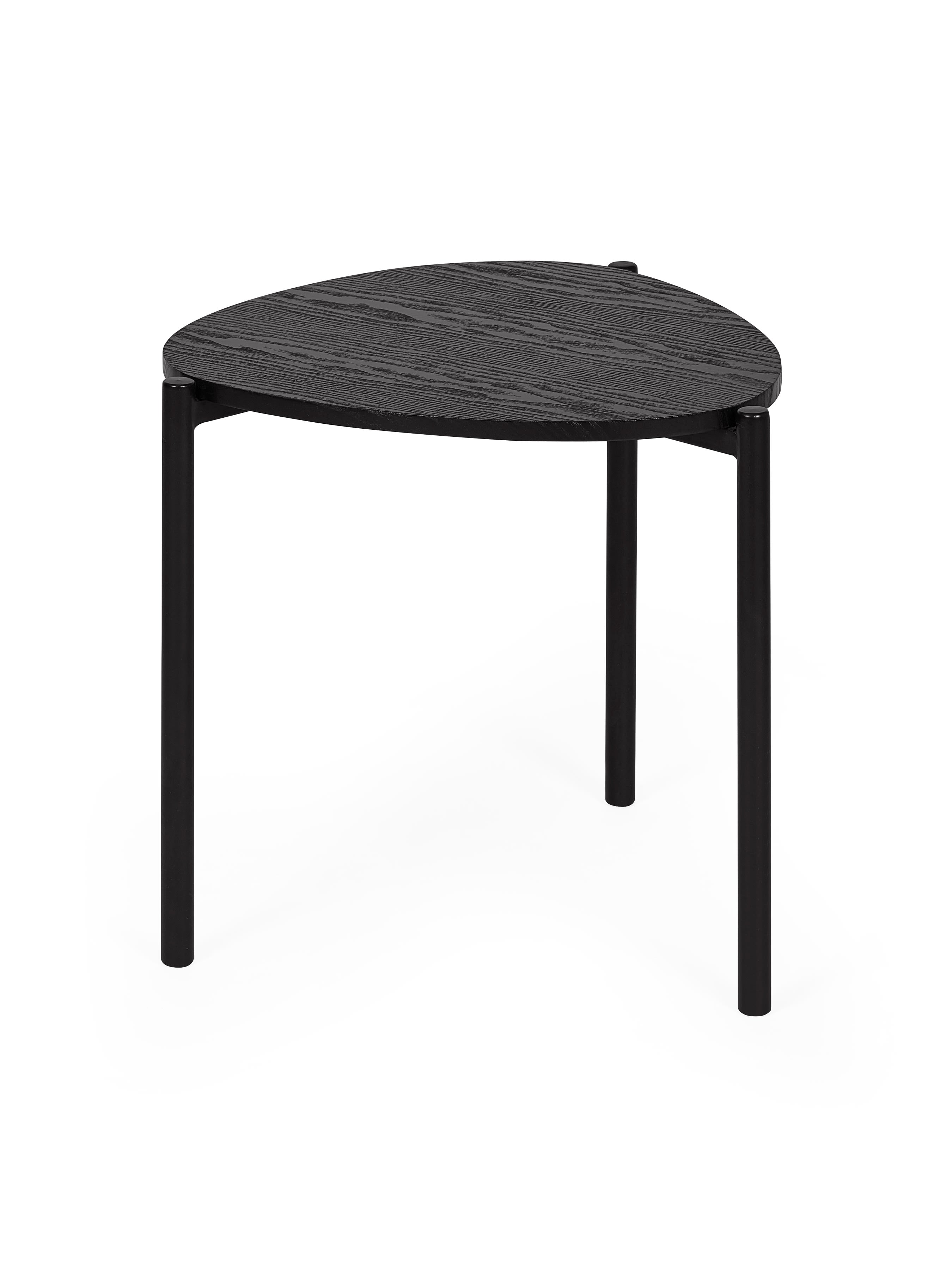 Lorette Black Ash Effect Teardrop Nest of 3 Side Tables