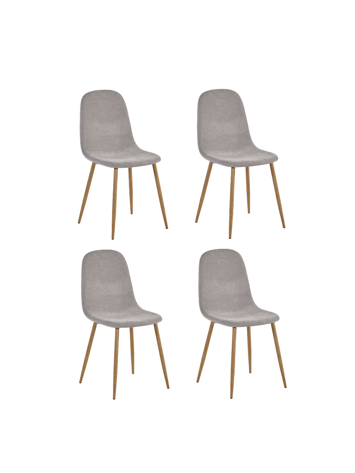 Set of 4 Lottie Beige Chenille Upholstered Dining Chairs