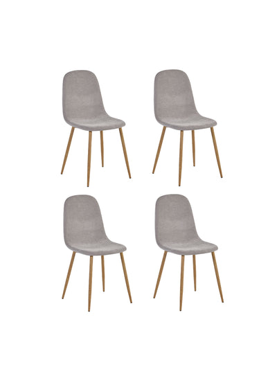 Set of 4 Lottie Beige Chenille Upholstered Dining Chairs