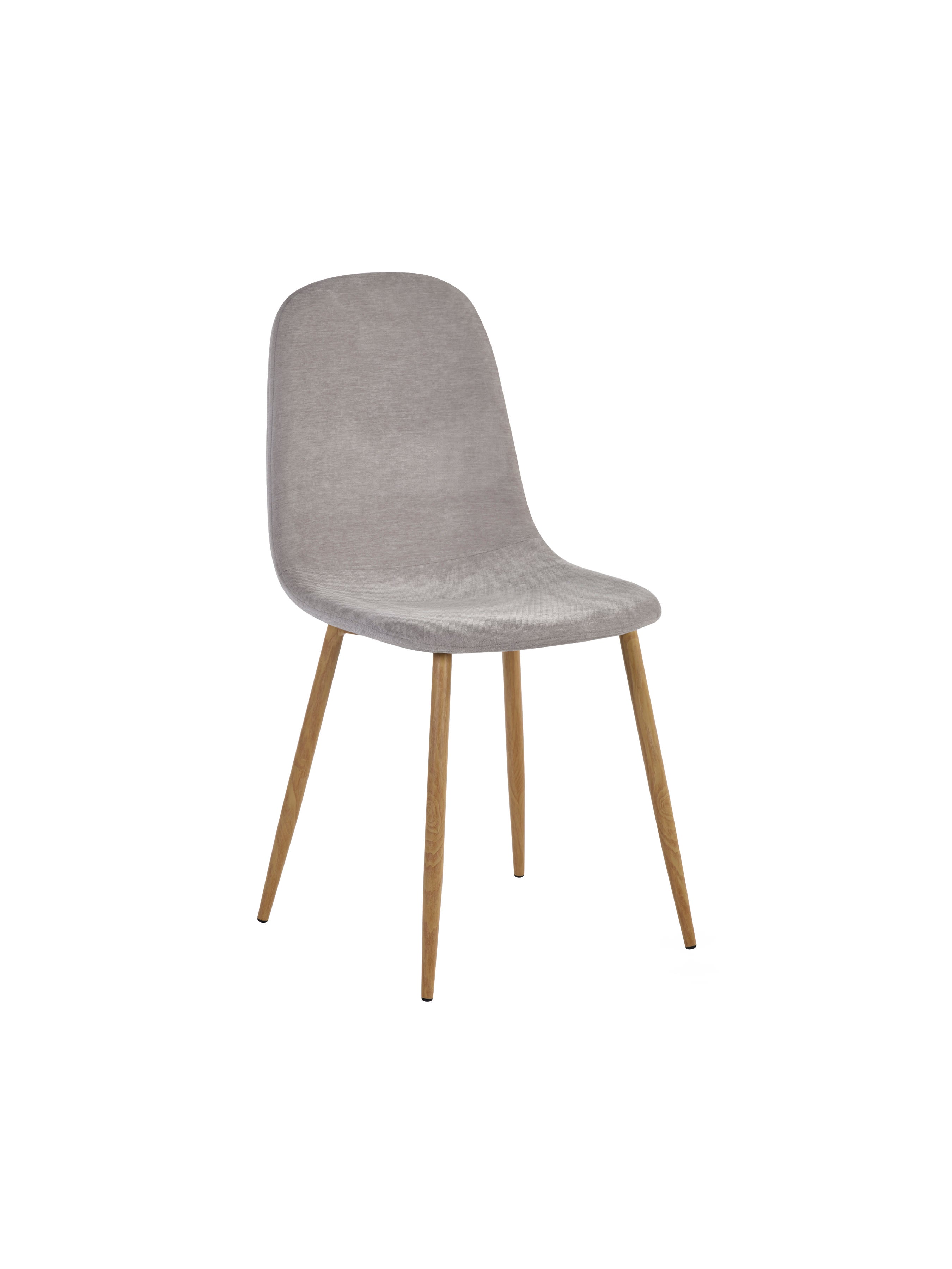Set of 4 Lottie Beige Chenille Upholstered Dining Chairs