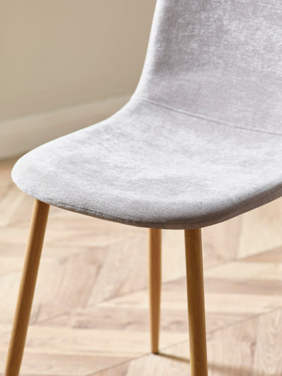 Set of 4 Lottie Beige Chenille Upholstered Dining Chairs