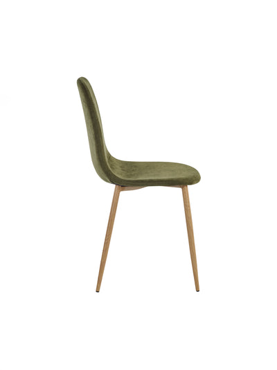 Set of 4 Lottie Olive Green Chenille Upholstered Dining Chairs – Olive Chenille
