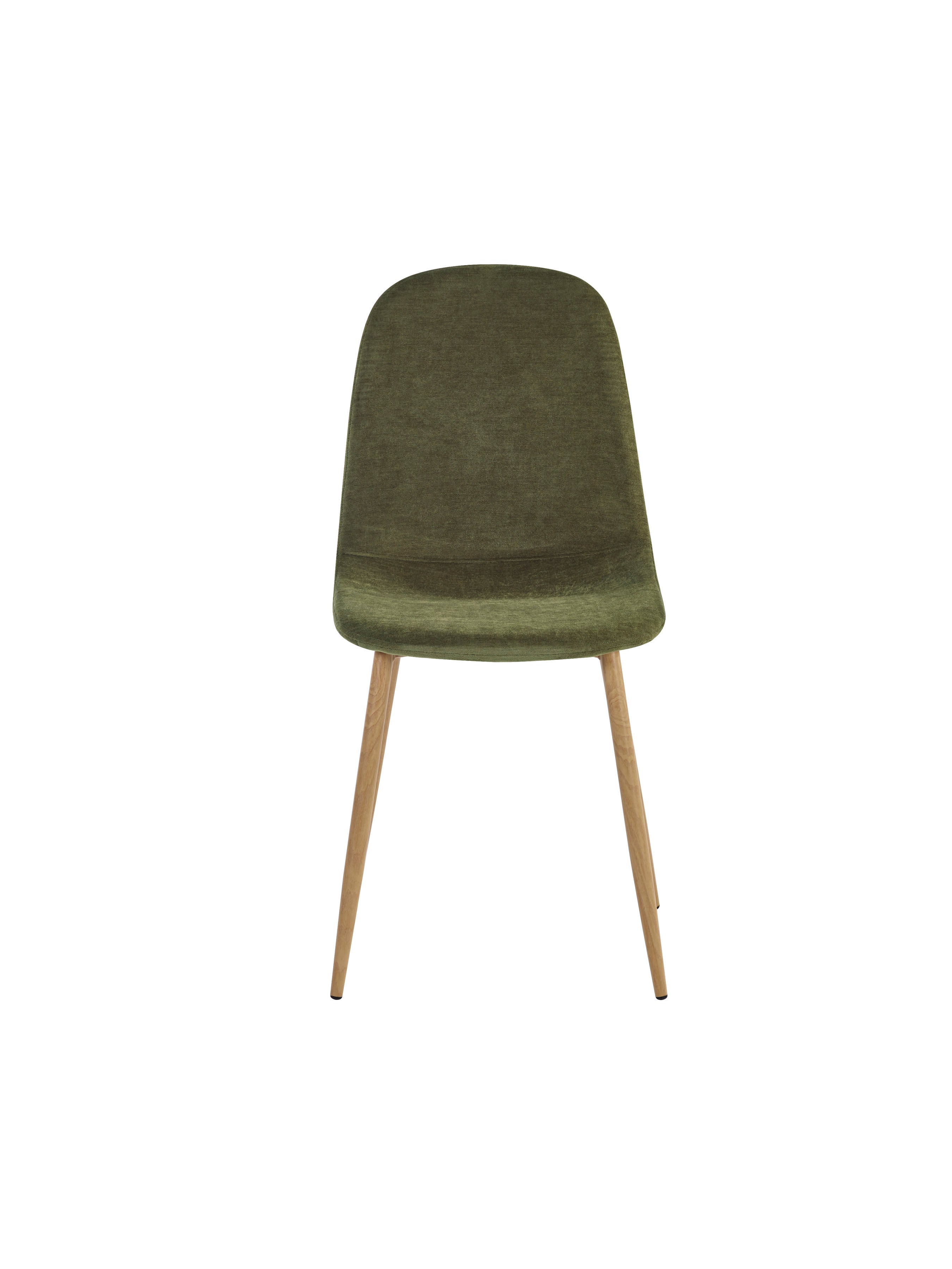 Set of 4 Lottie Olive Green Chenille Upholstered Dining Chairs – Olive Chenille
